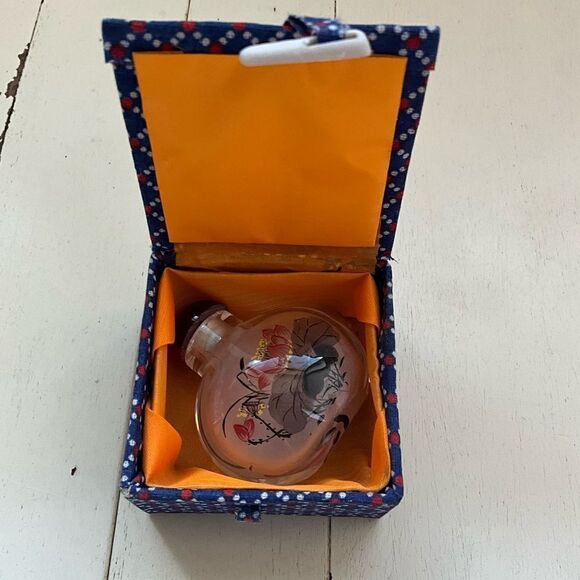 Vintage Inside Painted Glass Snuff Bottle Floral In Box - Picture 5 of 5